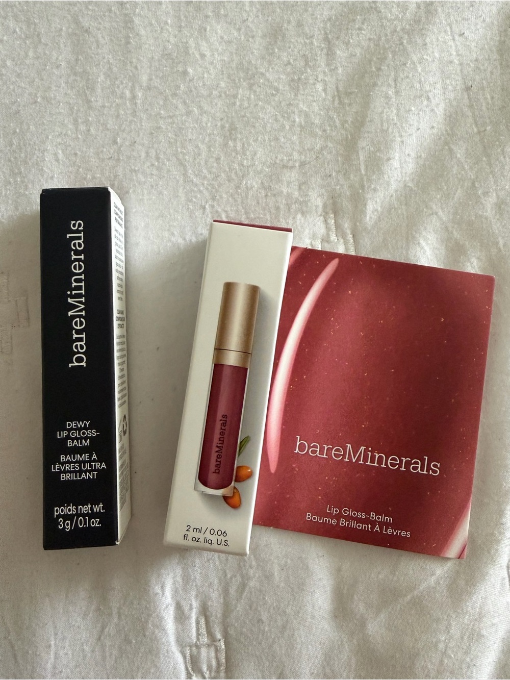 Brand new full size Bare Minerals Dewy Lip Gloss Balm with deluxe mini lipgloss